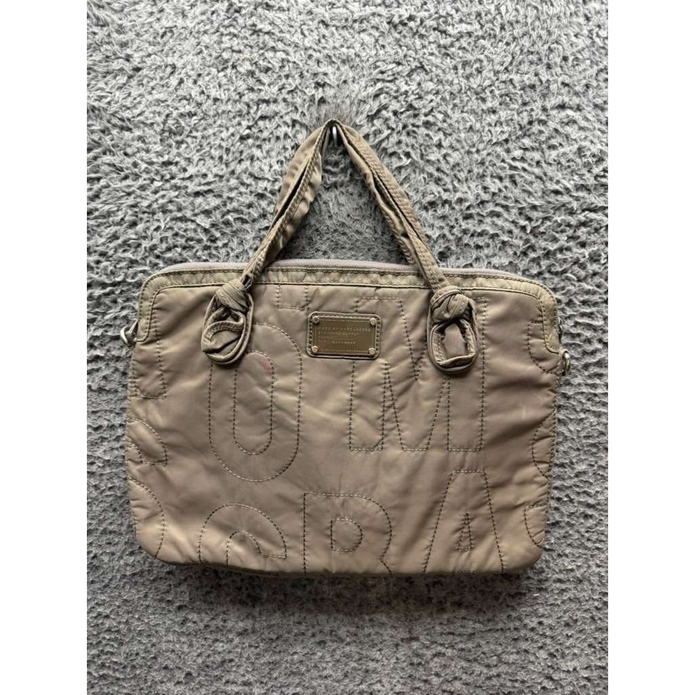 Marc‎ by Marc Jacobs Quilted Nylon Workwear Laptop Bag Taupe 15" x 11"